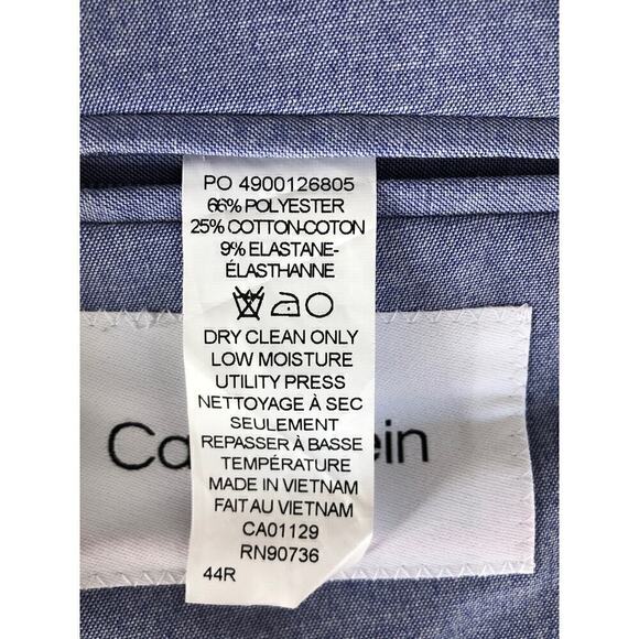 Calvin Klein Blazer Slim Fit Infinite Stretch Wrinkle Resistant Blue NWT 44 R - Picture 6 of 10